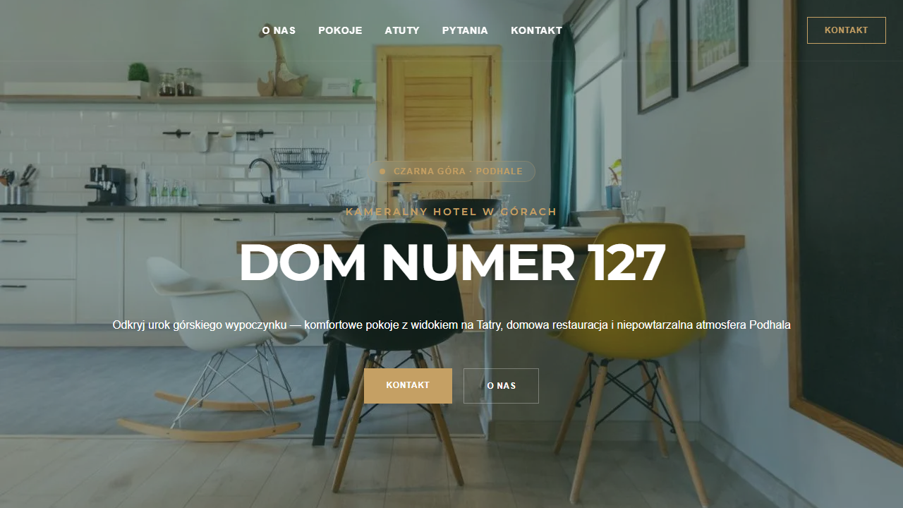 Hotel & Gastronomia - One-page z galerią obiektu, dodatkowym menu bistro i rezerwacją